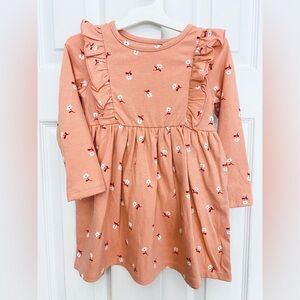 Floral Peach Kids Dress